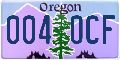 OR license plate 004OCF