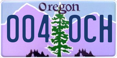 OR license plate 004OCH