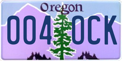 OR license plate 004OCK