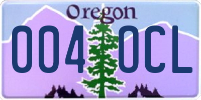 OR license plate 004OCL