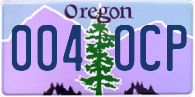 OR license plate 004OCP