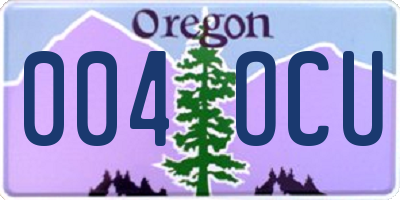 OR license plate 004OCU