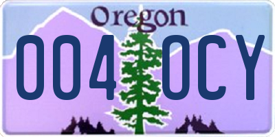 OR license plate 004OCY