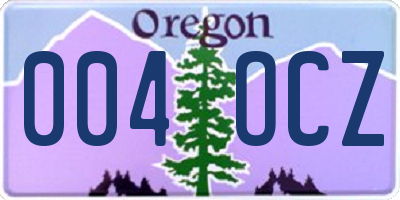 OR license plate 004OCZ