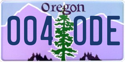 OR license plate 004ODE