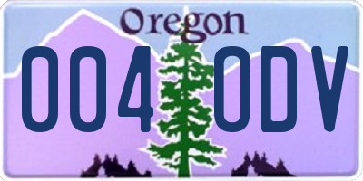 OR license plate 004ODV