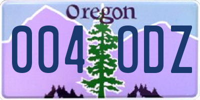 OR license plate 004ODZ