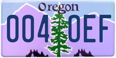 OR license plate 004OEF
