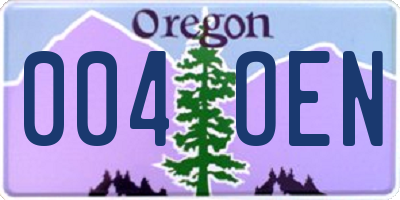 OR license plate 004OEN