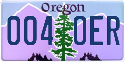 OR license plate 004OER