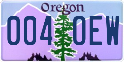 OR license plate 004OEW