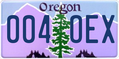 OR license plate 004OEX