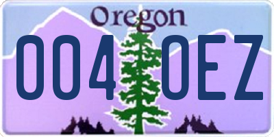 OR license plate 004OEZ