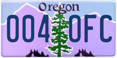OR license plate 004OFC