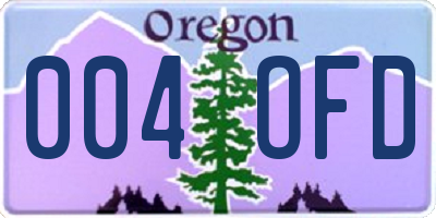 OR license plate 004OFD