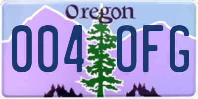 OR license plate 004OFG