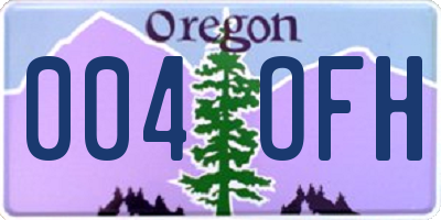 OR license plate 004OFH