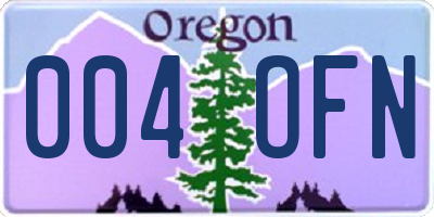 OR license plate 004OFN
