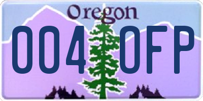 OR license plate 004OFP