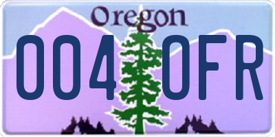 OR license plate 004OFR