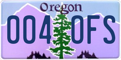 OR license plate 004OFS