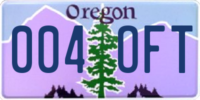 OR license plate 004OFT