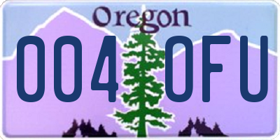 OR license plate 004OFU