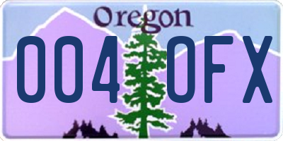 OR license plate 004OFX