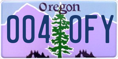 OR license plate 004OFY