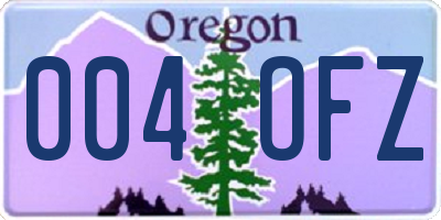 OR license plate 004OFZ
