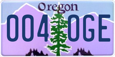 OR license plate 004OGE