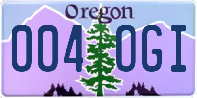 OR license plate 004OGI