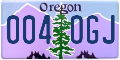OR license plate 004OGJ