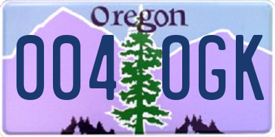 OR license plate 004OGK