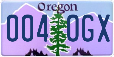OR license plate 004OGX