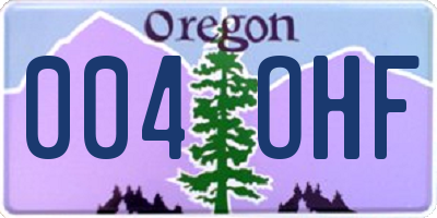 OR license plate 004OHF