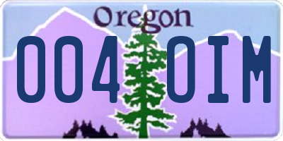 OR license plate 004OIM