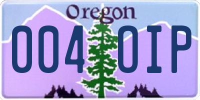 OR license plate 004OIP