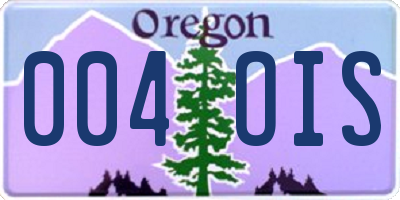 OR license plate 004OIS