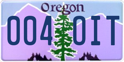 OR license plate 004OIT