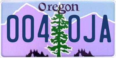OR license plate 004OJA
