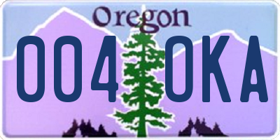 OR license plate 004OKA
