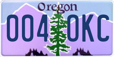 OR license plate 004OKC