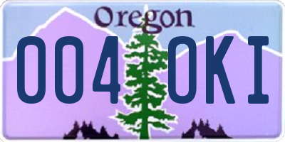 OR license plate 004OKI