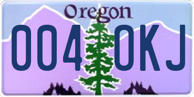OR license plate 004OKJ