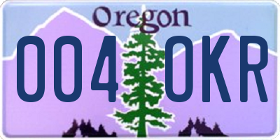 OR license plate 004OKR