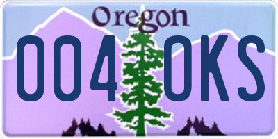 OR license plate 004OKS