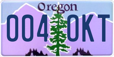 OR license plate 004OKT