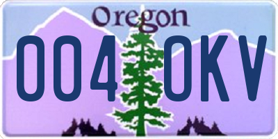 OR license plate 004OKV
