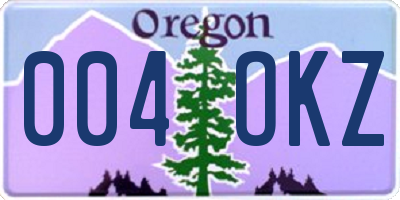 OR license plate 004OKZ